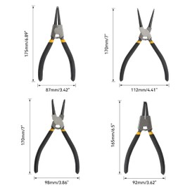 HFS(R) Snap Ring Pliers, Set of 4, Tools, Work, Repair, Total Length: 7.1 inches (180 mm)