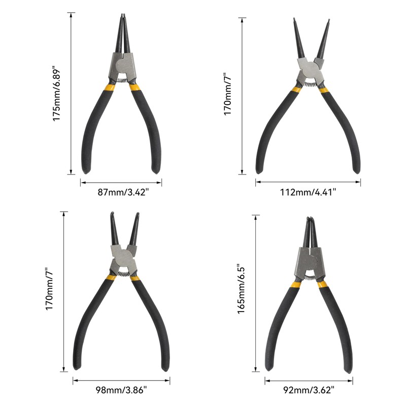 HFS(R) Snap Ring Pliers, Set of 4, Tools, Work, Repair,