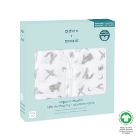aden + anais Lightweight Organic Cotton Muslin Sleeping Bag 1.0 TOG Map The Stars Sky Animals (18-36 Months) (AA1298)