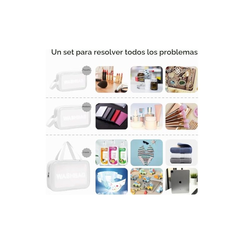 Bluemega Bolsa Neceser De Viaje De 3 Piezas Para Mujeres
