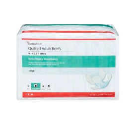 Covidien Wings Ultra Adult Incontinence Brief L Heavy Absorbency Quilted, 77074, Extra