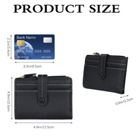 Andiker RFID Women Wallet, Button Closed Bifold Soft PU Leather Wallets 8 Cards Slots Credit Card Holder with A Zipper Coin Pocket for Storing Cash Coin Card (Pink)