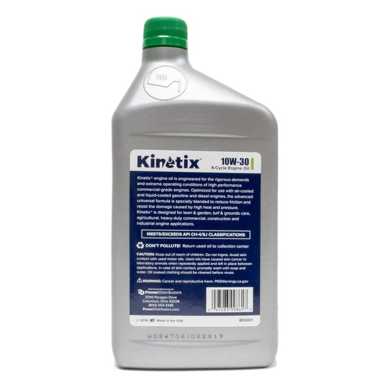 Kinetix 4PK Quart Kinetix High Performance Small Engine 10W-30 Oil