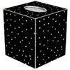 Black & White Tiny Dot Paper Mache Tissue Box Cover