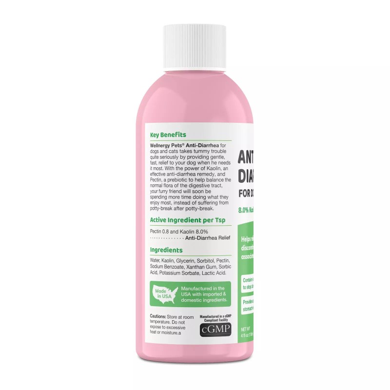 Wellnergy Pets Anti-Diarrhea for Dogs & Cats, Medication with Pectin