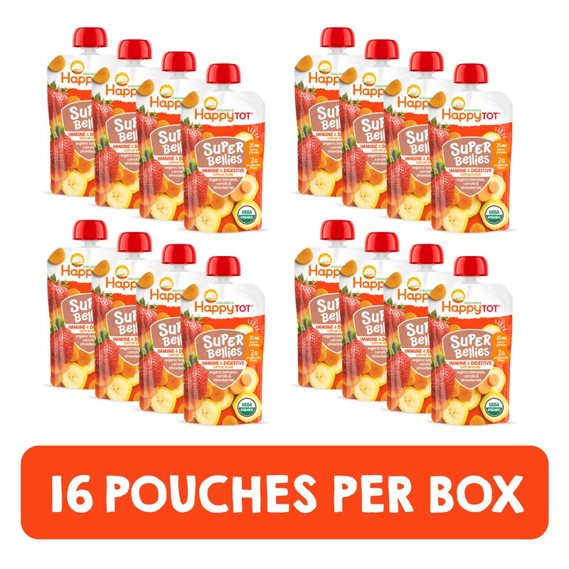 HAPPYTOT Organics Stage 4 Baby Food Pouches, Gluten Free, Vegan