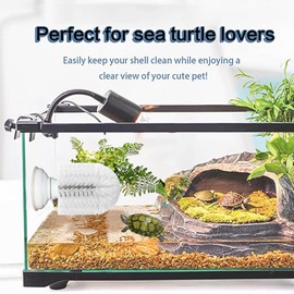 Neacus Turtle Brush with Suction Cup, Screw The Upgraded Turtle Scrub Brush Tightly on The Glass, It is Not Easy to Fall Off and Slide, Helping The Turtle Remove Dirt on The Back and Abdomen.