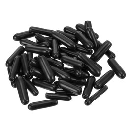 sourcing map Rubber End Caps, 100Pcs Round Screw Thread Protector 1.3mm Dia Bolt Cap Covers Hole Plugs for Tubing Pipe Rod Nut Furniture, Black