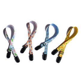 erioctry 4Pcs Baby Elderly Adult Adjustable Assorted Colour Bib Clip Neck Strap Napkin Clip Lanyard