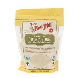 Bob's Red Mill Organic Coconut Flour, 16oz (Pack of 1) - Non GMO, Fair Trade Certified, Vegan, Keto Friendly, Paleo Friendly, Kosher