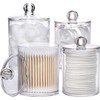 4 Pack Qtip Holder Dispenser for Cotton Ball, Transparent Dust-proof