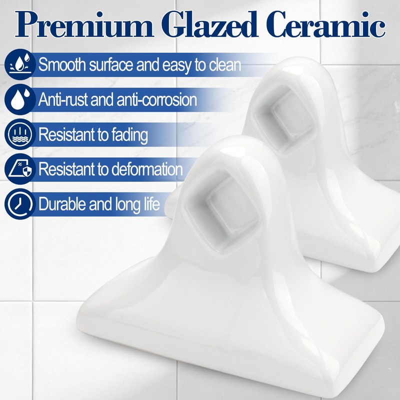 2 Pcs Ceramic Towel Bar Replacement Rod Holder Brackets Kit,