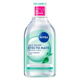 NIVEA Agua Micelar Efecto Mate (400 ml) - Fórmula Vegana con Complejo Aminoácido que Remueve Maquillaje a Prueba de Agua, Limpia y Refresca la Piel - Para Piel Mixta-Grasa
