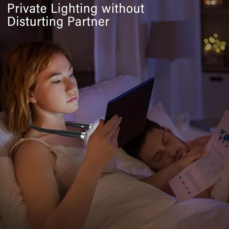 LED Neck Reading Light 3 Colors 3 Brightness Levels Bendable