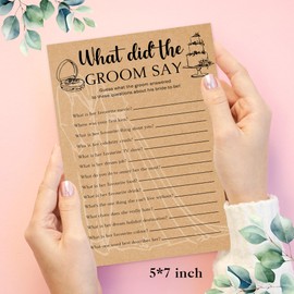 Bridal Shower Games, What Did The Groom Say Bridal Shower Game, Set of 30 Cards, Bridal Games for Showers, Engagement Party Games, Rustic Wedding Shower Games, Wedding Games