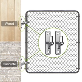 Insaga Cast Gate Hinges Heavy Duty, 304 Stainless Steel Wall Mount Hinge With 5/8'' Pin, Durable Farm, Non-Welded Fence, Chain Link Fence, 2Pcs