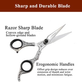Professional Haircutting Scissors Kit – 6.5 inch Razor Edge Barber Scissor, Japanese Haircutting Scissors and Thinning Shears for Men, Women & Kids, Salon and Home Hair Cutting Set