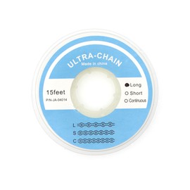 RUCYAI 15Feet Dental Orthodontic Elastic Rubber Power Chains Braces Bands Long/Closed/Short (Long, Clear)