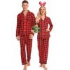 SWOMOG Couples Christmas Pajamas Set Women & Men Long Sleeve