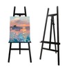 Stuelloaf Large A-Frame Wooden Painting Display Black Easel, Large Adjustable