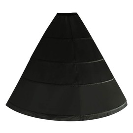 YULUOSHA Women Crinoline Petticoat 4 Hoop A-line Skirt Slips Floor Length Underskirt for Wedding Ball Gown Bridal Dress, 4 Hoop Black, waist:62-100cm
