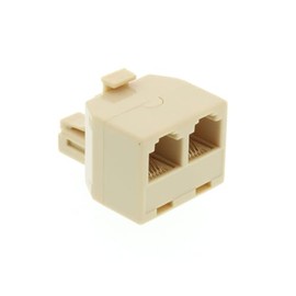 RongYiGo RJ11 Duplex Wall Jack Adapter, Beige