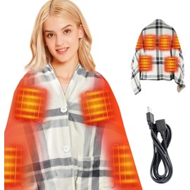 DUKUSEEK Heated Blanket Portable 5V USB for home& Outdoor Activities (55x32inch)