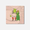 Unbranded Shrek And Fiona Cartoon 4'' X 4'' Square Wooden
