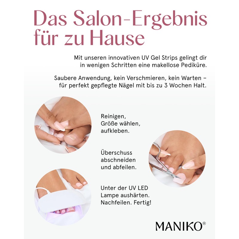 Maniko UV Gel Strips Vintage Velvet Pink - 30 Pedicure