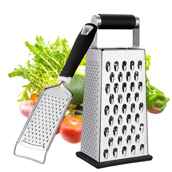 Cheese Grater - 2 Pack Box Grater & Kitchen Grater