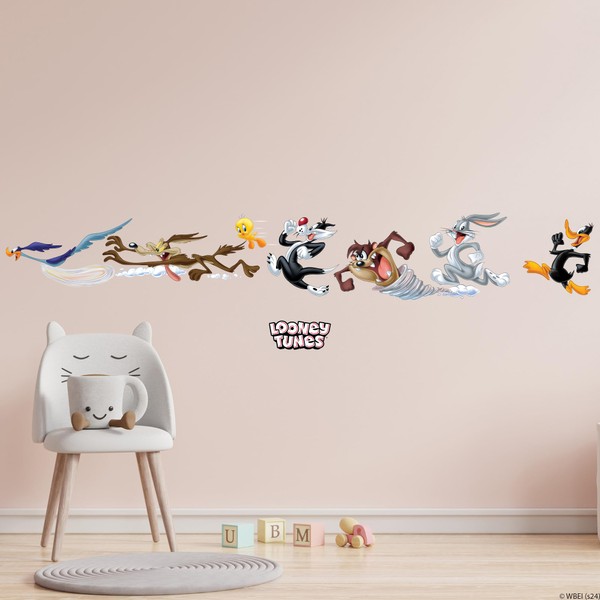 Looney Tunes Wall Sticker - Group Running Left Wall Decal