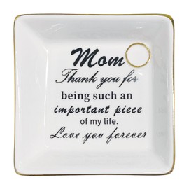 TIGERMILLION Gifts for Mom from Daughter Son Trinket Dish Tray Unique Mom Gifts for Women Birthday Thanksgiving Day Christmas To My Wonderful Mom Ring Holder Dish