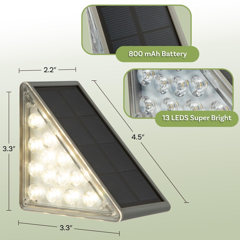 Solar Step Lights for Outside 6-Pack - LED Solar Stair