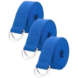 Gelante Fitness Exercise Yoga Strap - Durable Cotton 10 Feet Long (3 Pack: Royal Blue)