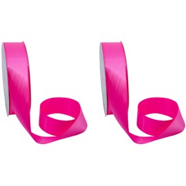 Set of 2 Double Faced Satin Ribbon 100 Yards (1 1/2", Pink)