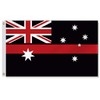 3×5 FT Red Line Australia Flag,Large Honoring Australians Firefighter National