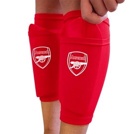 Hy-Pro Arsenal FC Shin Pad with Sock Sleeve, Youth Shin Guard, Breathable, Lightweight, Durable, Protective Gear, Merchandise, Gunners, Great Football Gift Idea