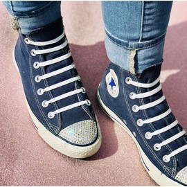 Elastic Shoe Laces Pack of 12 – For Children and Teenagers, Trainers - white -