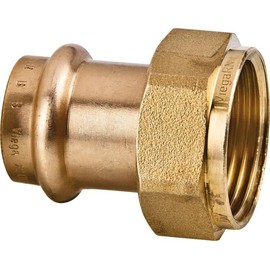 Viega Sanpress Type 2263 Flat Sealing Connection 22 mm Press Connection x G Thread 3/4 Inch (Female Thread, Union Screw Connection)