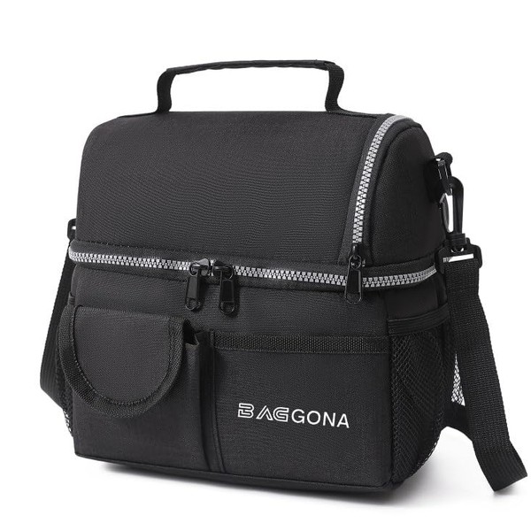 BAGGONA Insulated Lunch Bag with Compartments, lunch box for men/women,