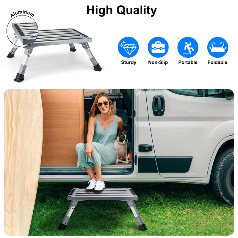 Risornda Extra Large RV Step Stool, 19" x 14.5" RV