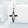 ONEFINITY Cross Necklace for Women Sterling Silver Black Onyx Cross
