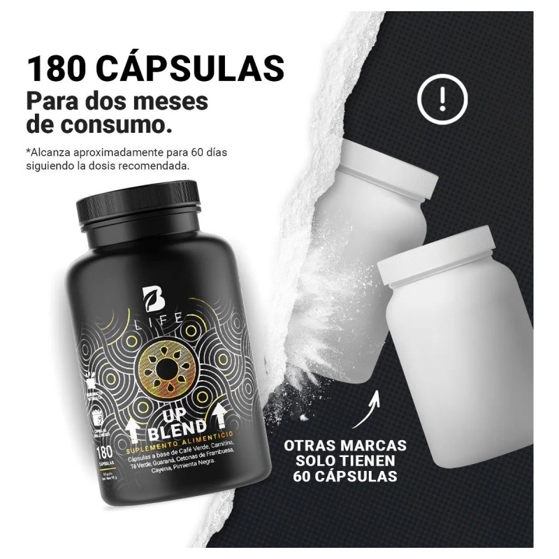 B-Life UP Blend | Termogénico con Carnitina | 180 Cápsulas