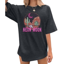 Women's Oversized T Shirts Neon Moon Shirts Classic Country Cowgirl T-Shirt Music Vintage Graphic Tee Tops