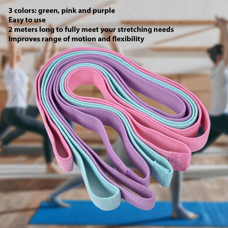 Yoga Stretch Belt 3 Colors Elastic Safe Fitness Resistance Band