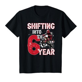 Kids 6th Birthday Party Dirt Bike Boy 6 Year Old Dirt Biker T-Shirt