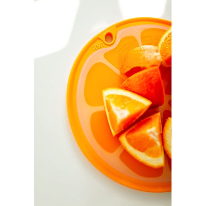 Dexas Citrus Slice Cutting Board/Serving Board 9 inches, Orange