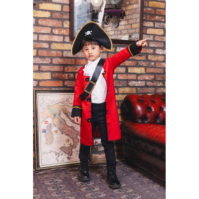 Party City Captain Kids Cosplay, 55.1 inches (140 cm), Red