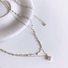 18k rose gold two-line necklace shining cutting chain silver necklace