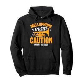 Marching Band Brass Instrument Mom Caution Mellophone Pullover Hoodie